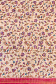 Pink Printed Semi Tussar Silk Saree 10077242