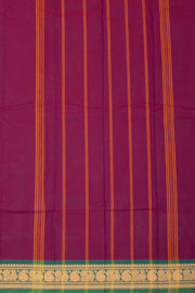 Dark Magenta Handloom Chettinad Cotton Saree 10077289