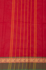 Red Handloom Chettinad Cotton Saree 10077291