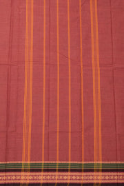 Rust Brown Handloom Chettinad Cotton Saree 10077293
