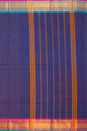 Deep Blue Handloom Chettinad Cotton Saree 10077302