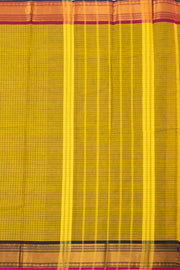 Sunflower Yellow Handloom Chettinad Cotton Saree 10077306