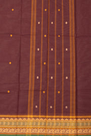 Brown Handloom Chettinad Cotton Saree 10077311