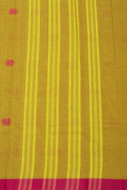 Lime Yellow Handloom Chettinad Cotton Saree 10077331
