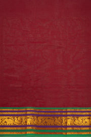 Dark Maroon Handloom Chettinad Cotton Saree 10077347
