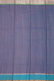 Blue Floral Motifs Chanderi Printed Silk Cotton Saree 10077356