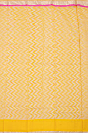 Gold Yellow Chanderi Printed Silk Cotton Saree 10077358