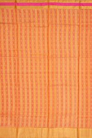 Pink Chanderi Printed Silk Cotton Saree With Floral Motifs 10077363