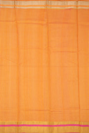 Orange Floral Motifs Chanderi Printed Silk Cotton Saree 10077366