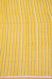 Lime Yellow Chanderi Printed Silk Cotton Saree 10077382