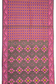 Pink Handloom Jamdani Cotton Saree with Floral Motifs 10077526