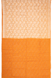 Orange Handloom Jamdani Cotton Saree with Floral Motifs 10077528