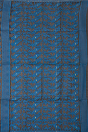 Blue Handloom Jamdani Cotton Saree 10077530