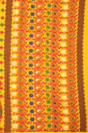 Bright Yellow Handloom Jamdani Cotton Saree 10077531