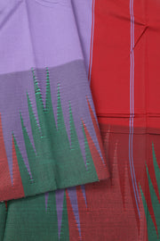 Lavender Kanjivaram Vegan Silk Saree with Temple Border 10077945