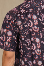 Maroon Half Sleeve Jahota Printed Cotton Mens Shirt 10074319