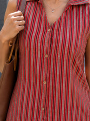 Red Ajrakh Printed Women Sleevless Shirt 10077186