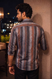 Multicolor Full Sleeve Jahota Print Modal Silk Mens Shirt 10074383
