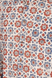 Cream Full Sleeve Ajrakh Printed Cotton Mens Shirt 10071159