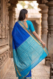 Royal Blue Mysore Semi Crepe Silk Saree 10077216
