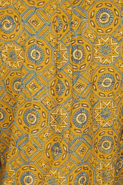 Yellow Full Sleeve Ajrakh Printed Cotton Mens Shirt 10071167