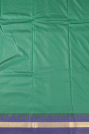 Emerald Green Vegan Silk Kanjivaram Saree With Temple Border 10077925