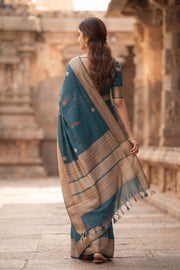 Blue Kanchi Cotton Saree 10068666