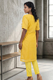Yellow Chikankari Embroidery Viscose Silk Salwar Suit 10076190
