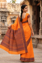 Orange Kanchi Cotton Saree 10069236