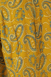Yellow Half Sleeve Ajrakh Printed Cotton Mens Shirt 10071088