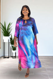 Multi Colour Printed Vegan Charmeuse Silk Dress 10074050