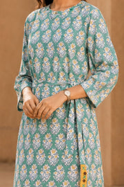 Sage Green Hand Block Printed Cotton Dress 10077620