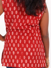 Red Bagh Printed Women Sleeveless Shirt 10077182