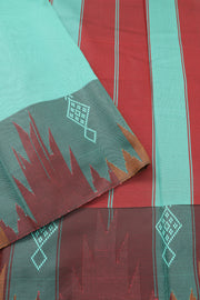 Teal Blue Vegan Silk Kanjivaram Saree 10077944