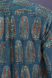 Blue Full Sleeve Ajrakh Printed Cotton Mens Shirt 10071168