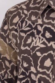 Brown Half Sleeve Ajrakh Printed Cotton Mens Shirt 10072908