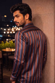 Black Full Sleeve Jahota Print Modal Silk Mens Shirt 10074385