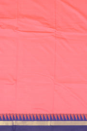Coral Pink Vegan Silk Kanjivaram Saree 10077928