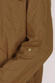 Brown Full Sleeve Slub Cotton Solid Style Men's Kurta 10074252