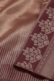 Brown Kanjivaram Tissue Silk EttuKol Saree with Seepu Rekku Border 10077917
