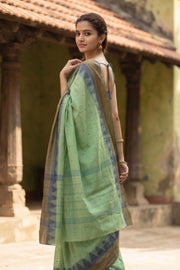Green Handloom Chettinad Cotton Saree 10077355
