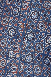 Blue Full Sleeve Ajrakh Printed Cotton Mens Shirt 10071157