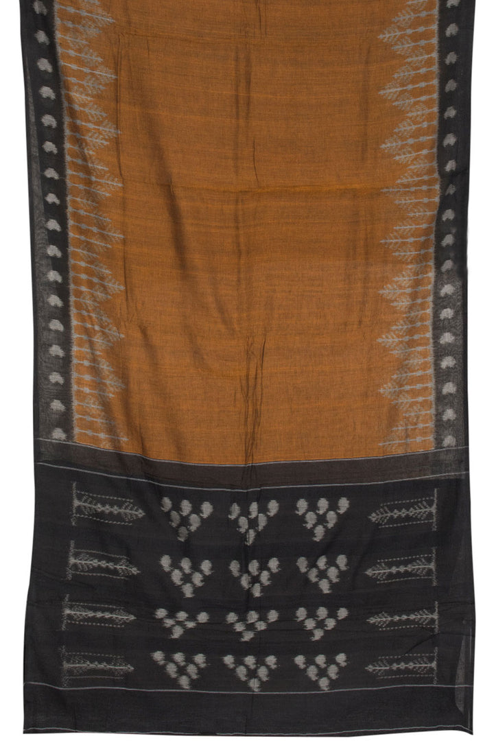 Brown Handloom Pochampally Ikat Cotton Saree 10064404