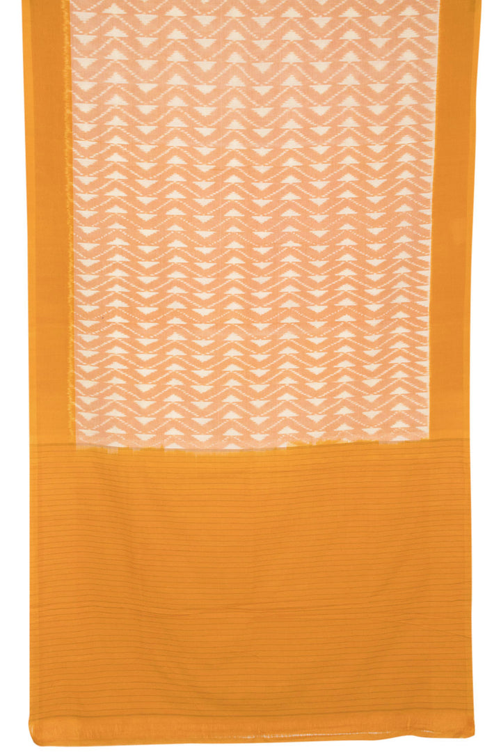Brick Orange Handloom Pochampally Ikat Cotton Saree - Avishya