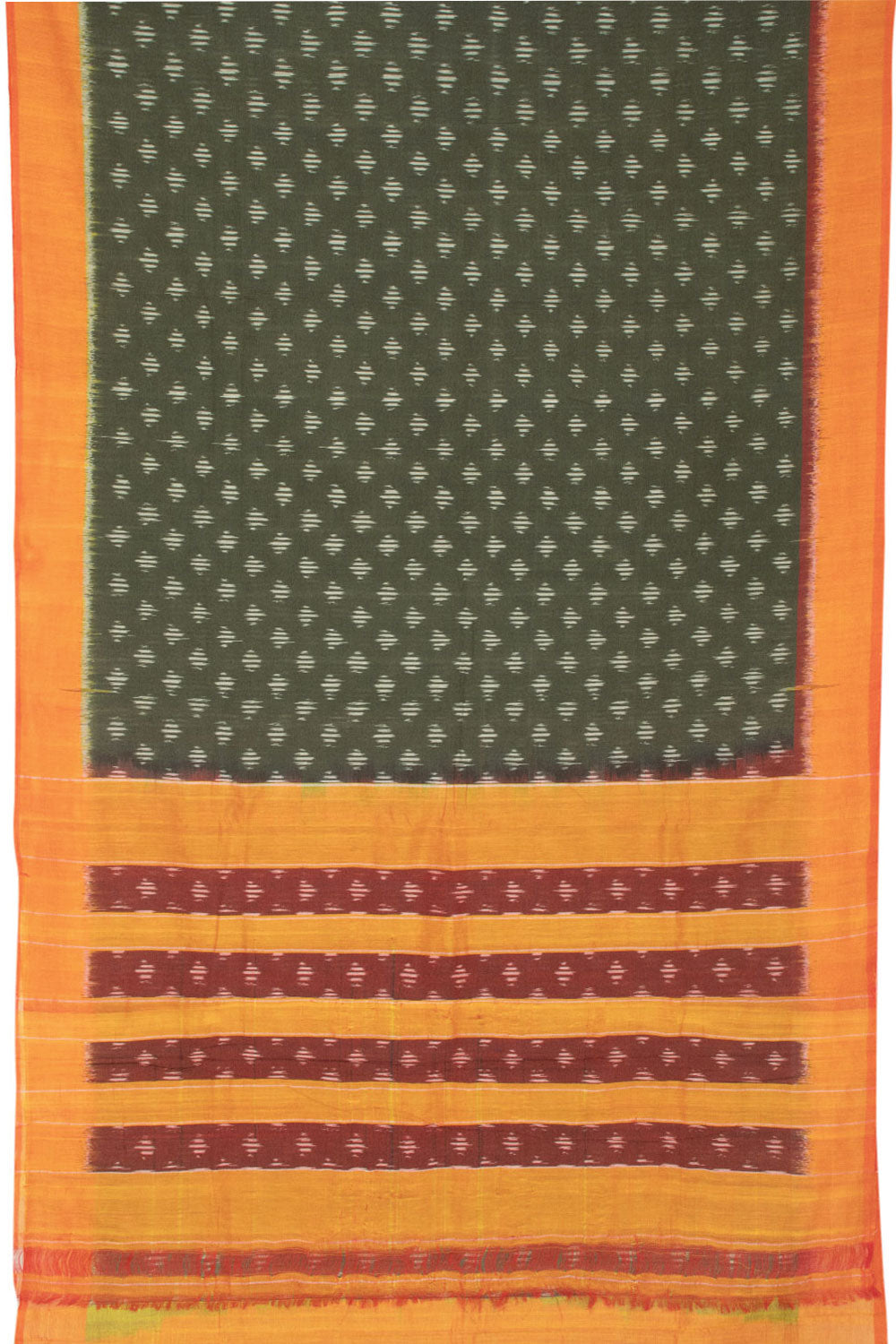 Green Handloom Pochampally Ikat Cotton Saree - Avishya