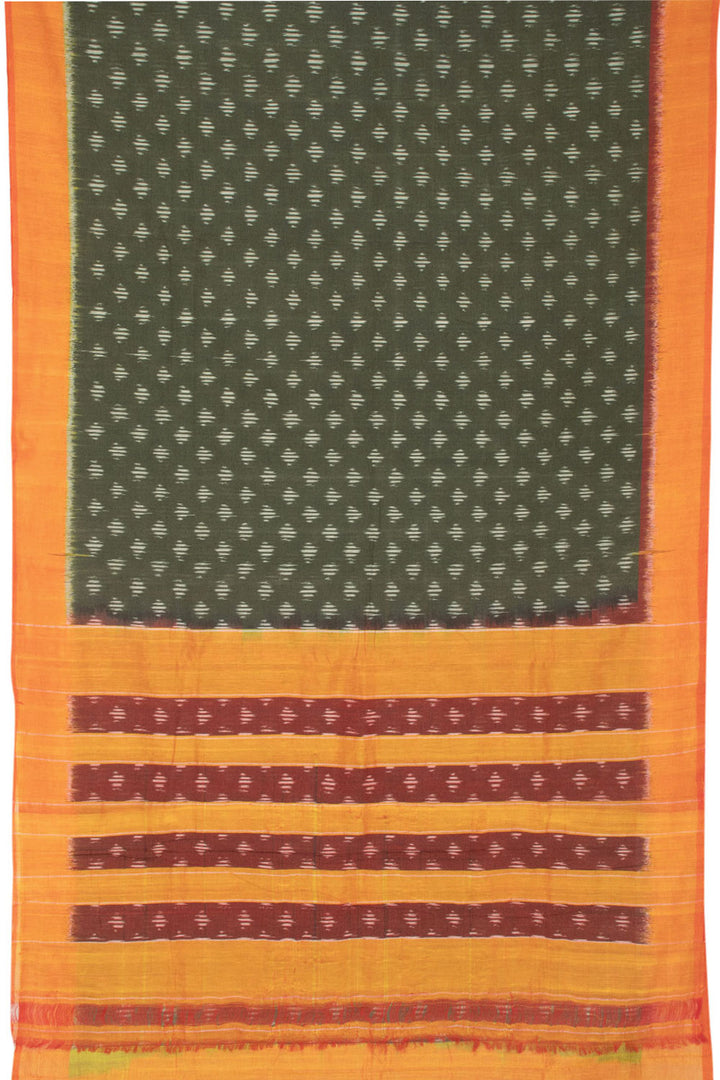 Green Handloom Pochampally Ikat Cotton Saree - Avishya