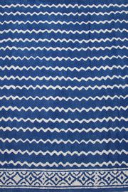 Blue Indigo Tribal Design Dabu Print Kota Cotton Saree 10074180