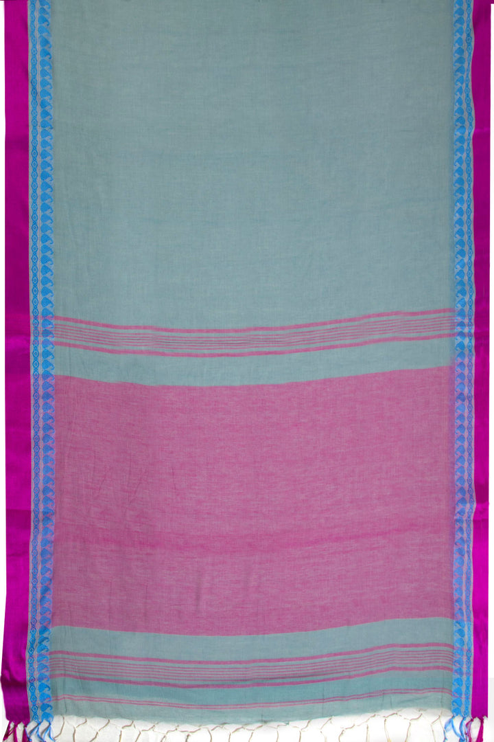 Turkish blue Shantipur Tant Bengal Cotton Saree 10069064 - Avishya
