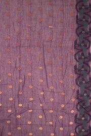 Pink Handloom Jamdani Linen Saree 10074665