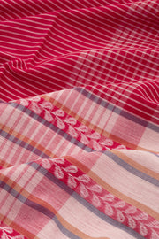 Red Dhaniakhali Cotton Saree Without Blouse 10075203